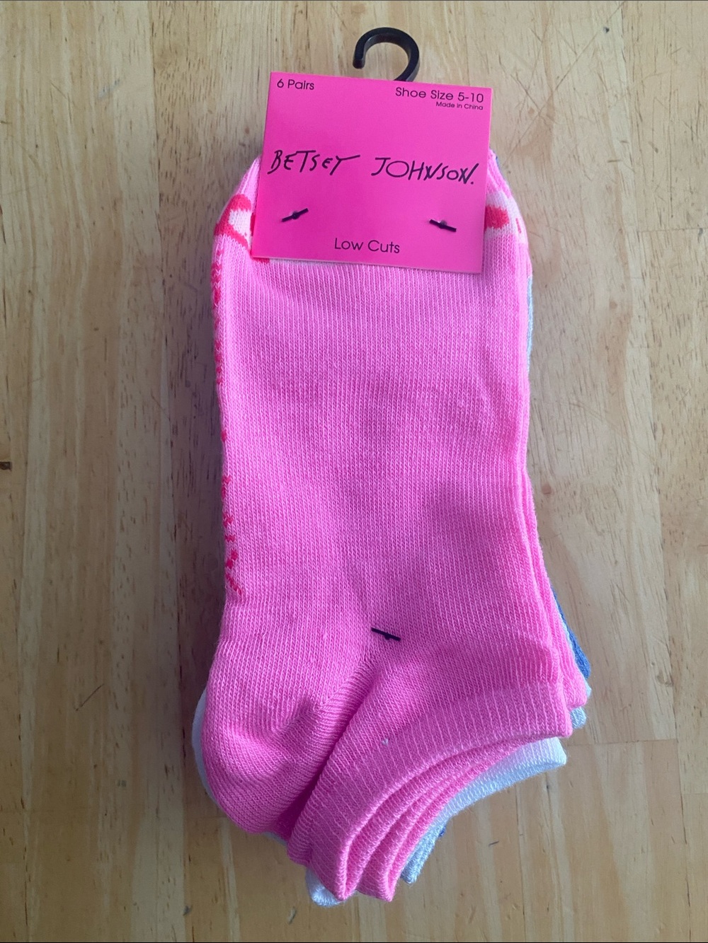 Betsey Johnson Pink Low Cut No-Show Socks - Pack
